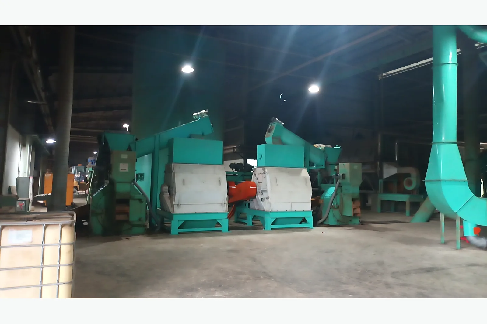 Wood grinding production line