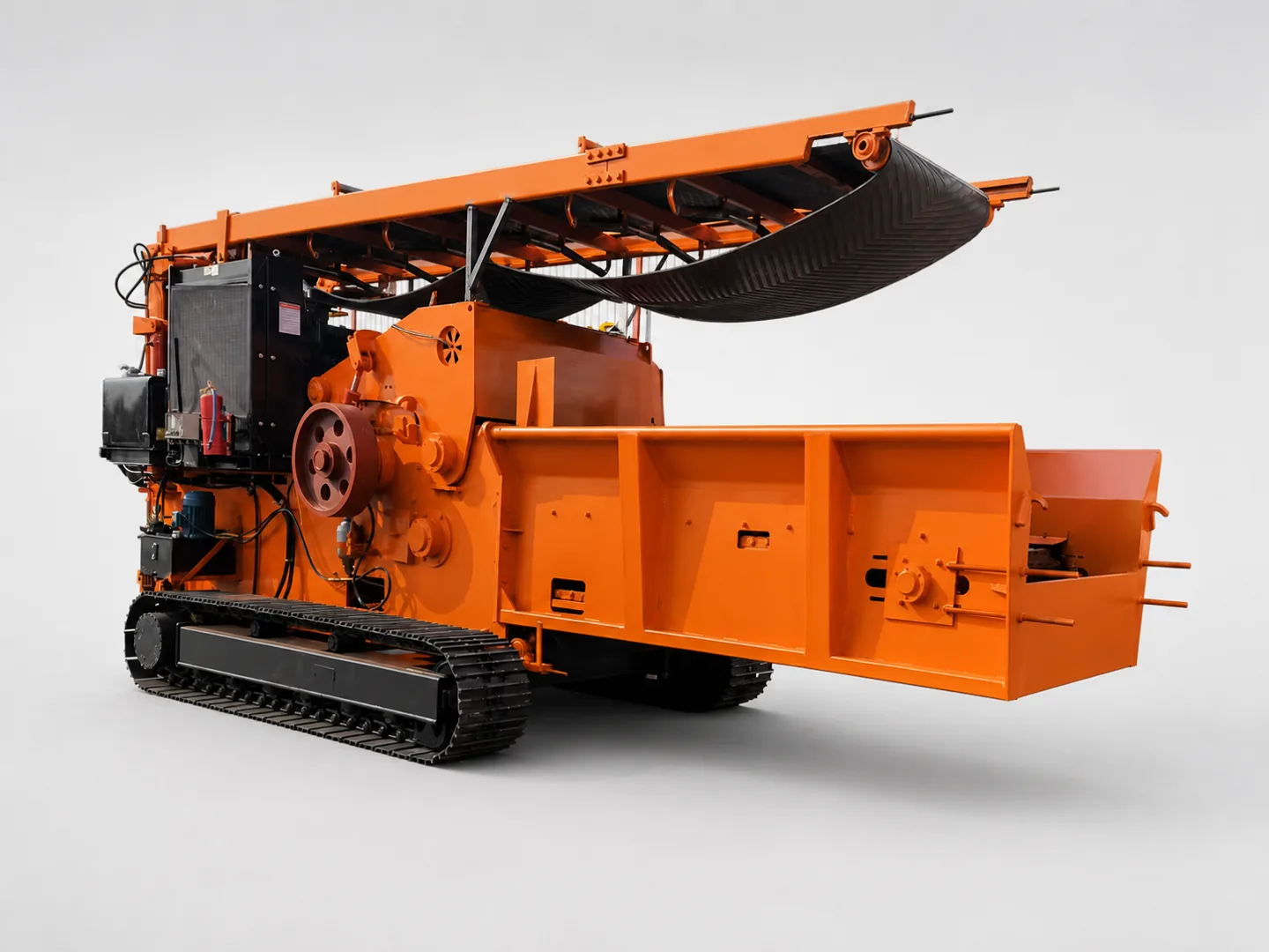 Diesel-powered tracked mobile wood chipper
